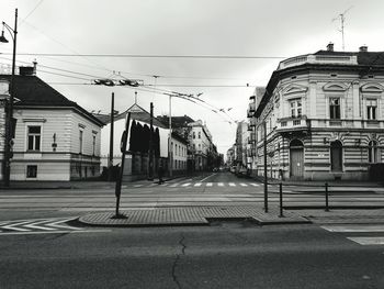 View of city street against clear sky