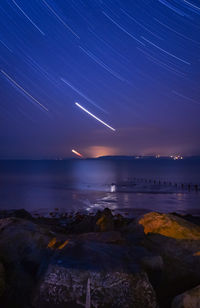 Long exposure star trails from rossbeigh beach, near glenbeigh, co. kerry, ireland