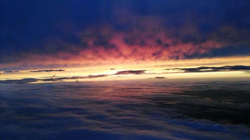 Scenic view of dramatic sky during sunset