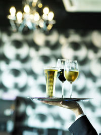 Close-up of wineglass on table