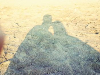 Shadow of man on wall