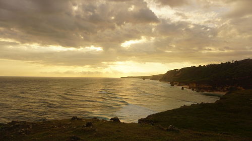 Sunset on bawana beach, sumba island, indonesia