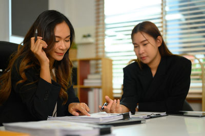 Businesswoman working at office