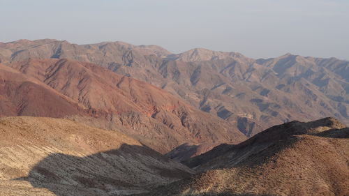 Scenic view of mountains against clear sky