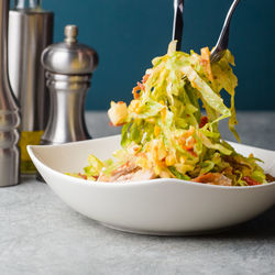 Close-up of food in bowl on table