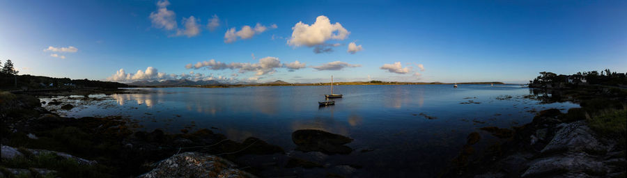 Panoramic view of lake against sky