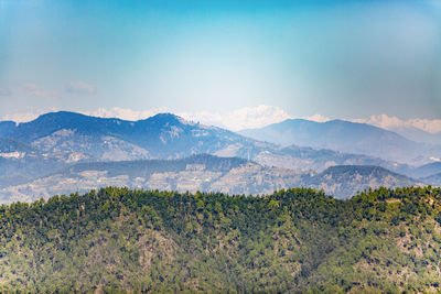 Mountain range view from kufri,shimla,himachal pradesh india
