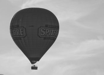 Low angle view of hot air balloon against sky