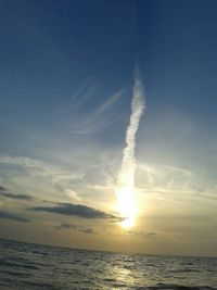 Scenic view of sea at sunset