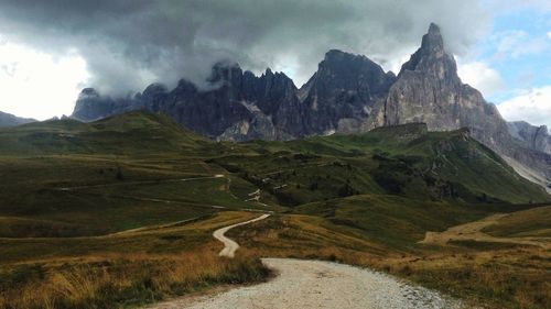 Scenic view of mountains against sky