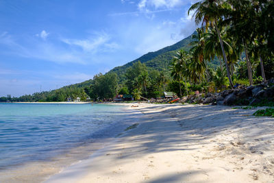 Scenic view of beach against sky