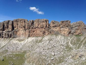 Rock formations against blue sky