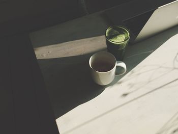 Close-up of wooden table