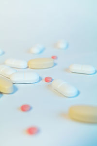 Close-up of glasses on table