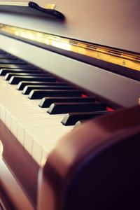 Close-up of piano keys