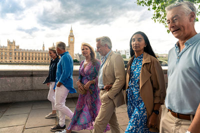 Group of people walking on street