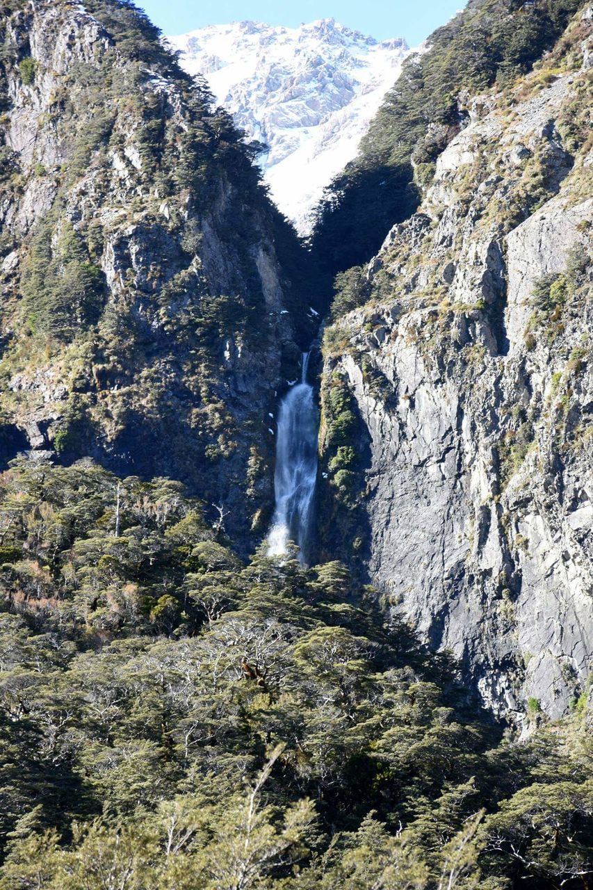 VIEW OF WATERFALL ON ROCKY MOUNTAIN