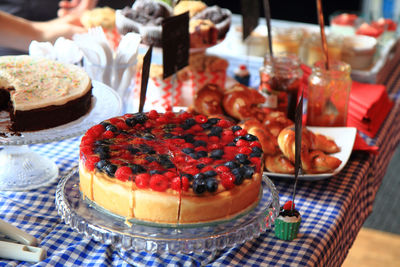 Close-up of dessert on table