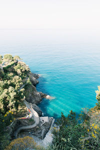 High angle view of sea against sky