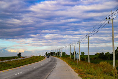 Empty road against sky