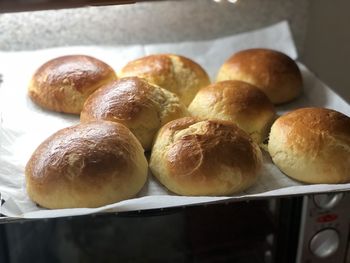 Close-up of eggs on table