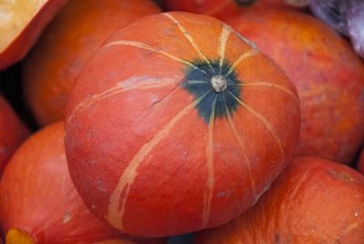 High angle view of pumpkins in market