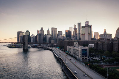 View of skyscrapers in city