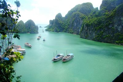 Boats in sea