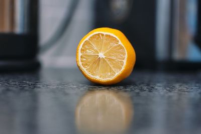 Close-up of orange on table