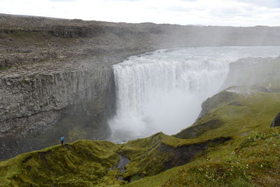 Scenic view of waterfall