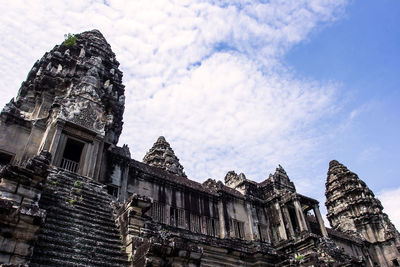 Low angle view of temple against sky