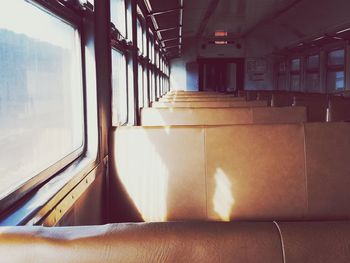 Interior of empty train