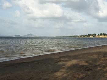 Scenic view of beach against sky