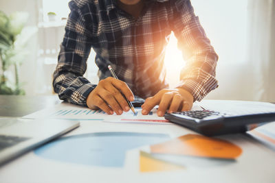 Man working on table