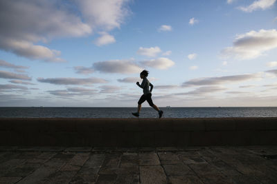 General shot of woman running