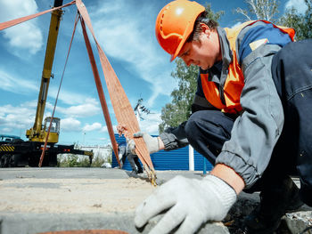 Man working at construction site