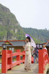 Beautiful girl in traditional japanese dress