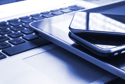Close-up of laptop on table