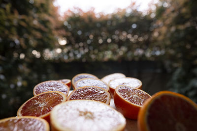 Close-up of fruits on table