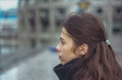 Close-up portrait of a young woman