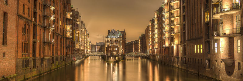 View of city at sunset