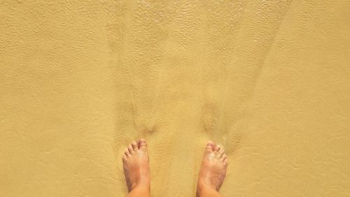 Low section of woman on sand