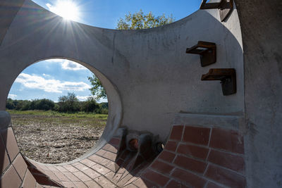 Built structure against sky on sunny day