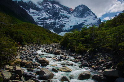 Scenic view of mountains against sky