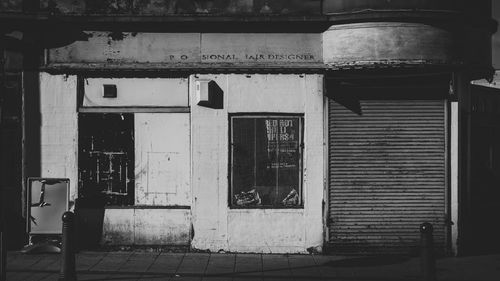 Closed door of old building