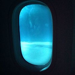 Close-up of airplane window