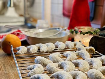 Close-up of cookies on table