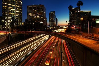 Blurred motion of train at night