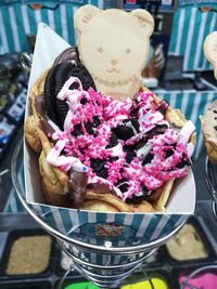 Close-up of cake on table