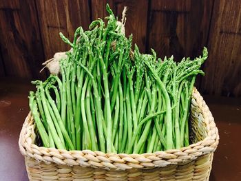 High angle view of vegetables in basket